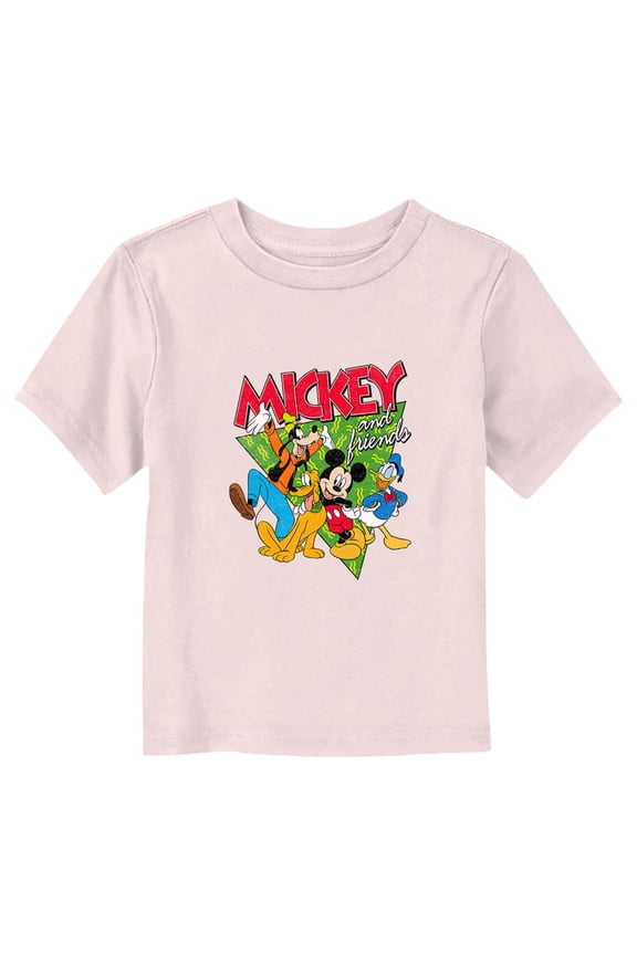 Toddler's Mickey & Friends 90s Vibe Friends Graphic Tee Light Pink 5T