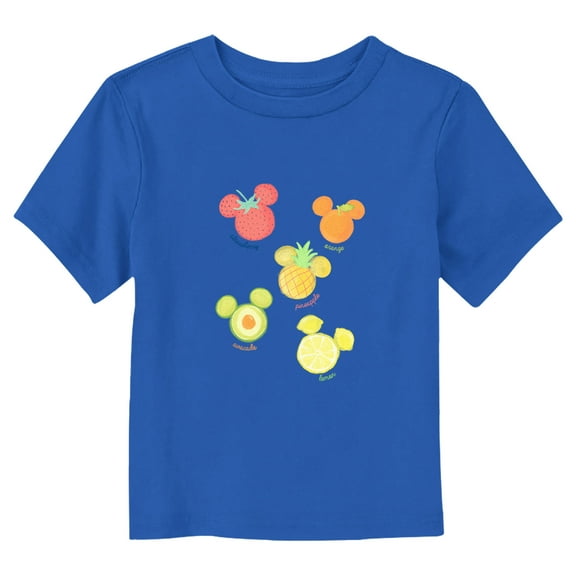 Toddler's Mickey & Friends Assorted Fruit Names  Graphic Tee Royal Blue 3T