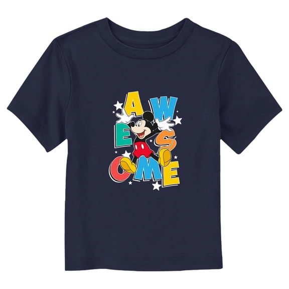 Toddler's Mickey & Friends Awesome Mickey  Graphic Tee Navy Blue 3T