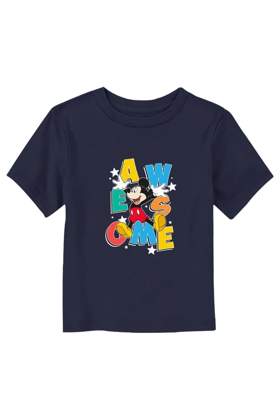 Toddler's Mickey & Friends Awesome Mickey Graphic Tee Navy Blue 4T