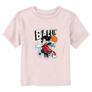 Toddlers Mickey & Friends Basketball Player Ballin Graphic Tee Light Pink 4T