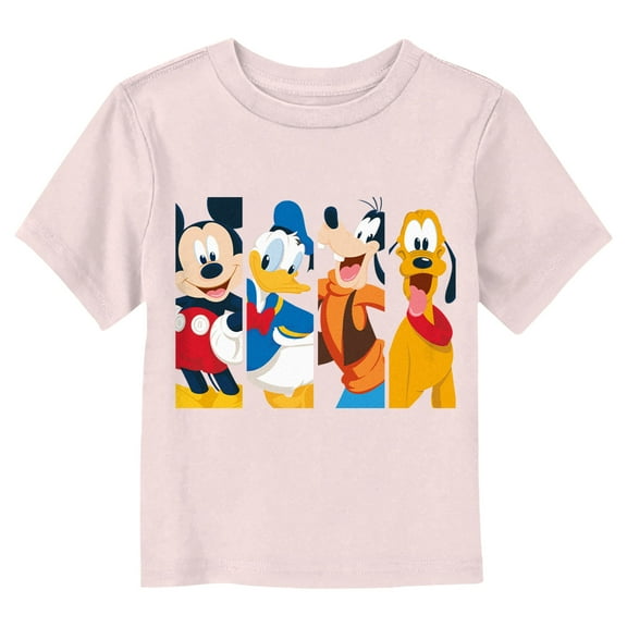 Toddler's Mickey & Friends Best Friends Panels Graphic Tee Light Pink 4T
