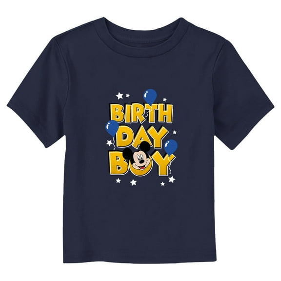 Toddler's Mickey & Friends Birthday Boy Mousey  Graphic Tee Navy Blue 5T