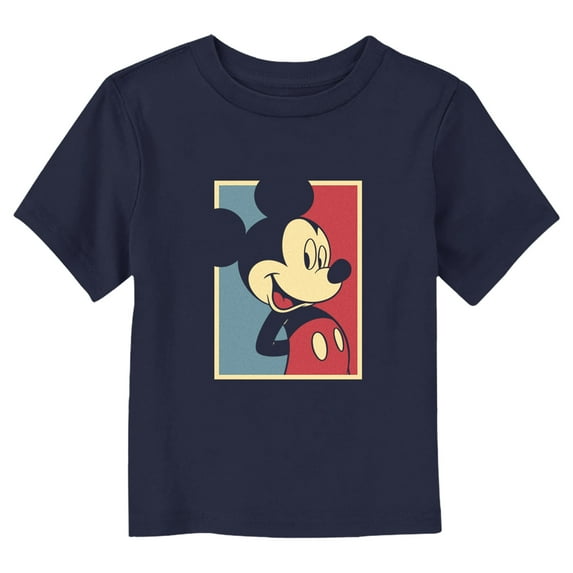 Toddler's Mickey & Friends Character Duotone Portrait Graphic Tee Navy Blue 3T