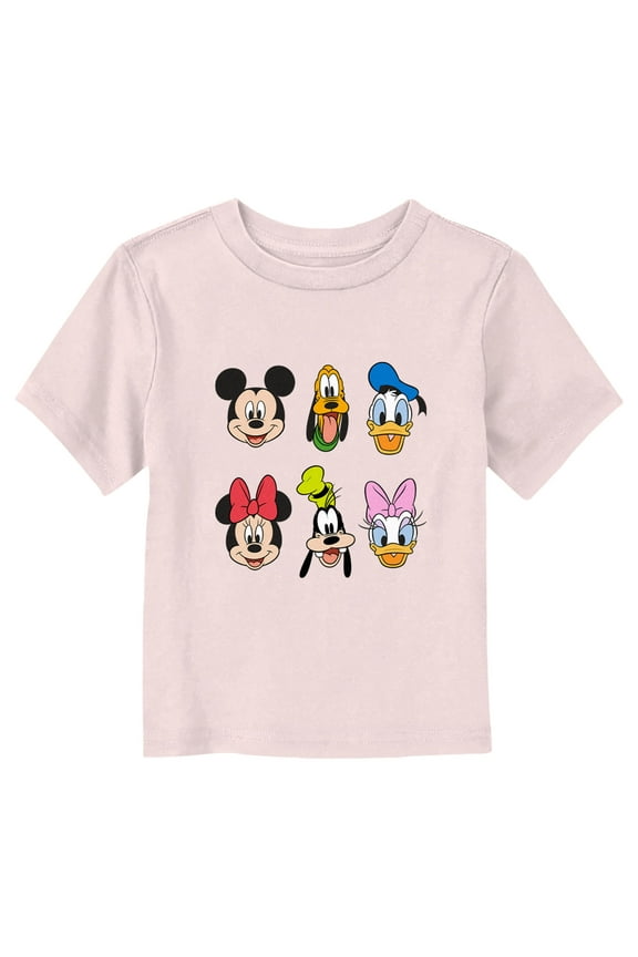 Toddler's Mickey & Friends Character Lineup Graphic Tee Light Pink 3T