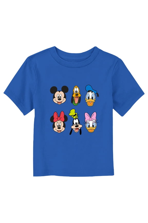Toddler's Mickey & Friends Character Lineup Graphic Tee Royal Blue 4T