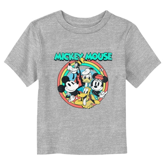 Toddler's Mickey & Friends Classic Group Circle Graphic Tee Athletic Heather 3T