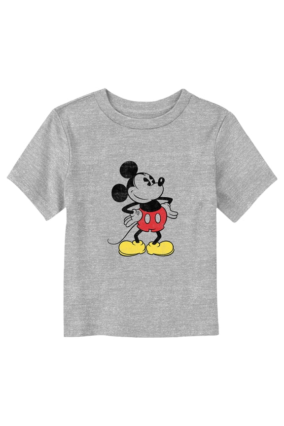 Toddler's Mickey & Friends Classic Mickey Pose Distressed Graphic Tee Athletic Heather 3T