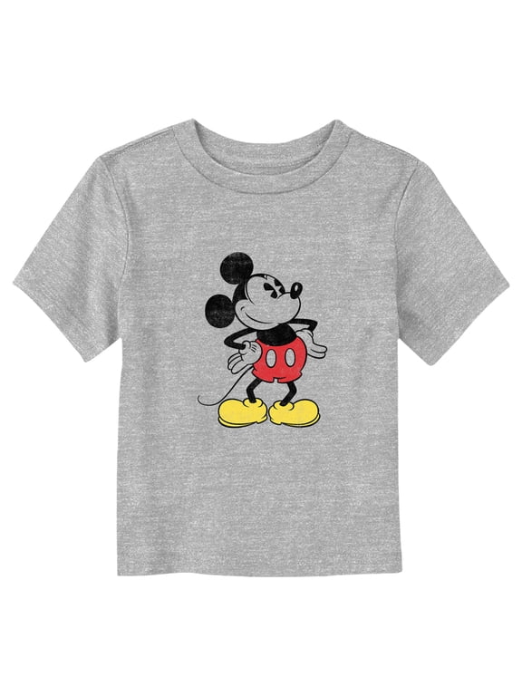 Toddler's Mickey & Friends Classic Mickey Pose Distressed Graphic Tee Athletic Heather 4T