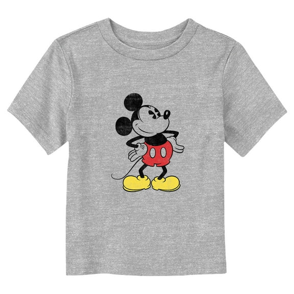 Toddler's Mickey & Friends Classic Mickey Pose Distressed Graphic Tee Athletic Heather 5T