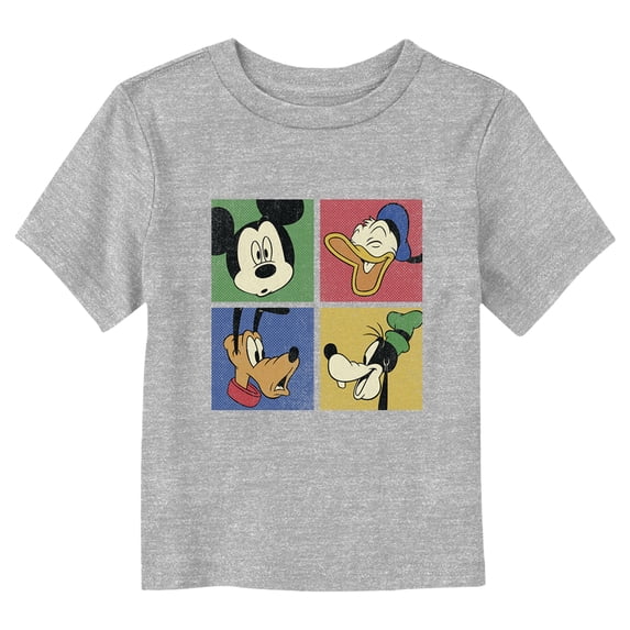 Toddler's Mickey & Friends Color Block Portraits Graphic Tee Athletic Heather 2T