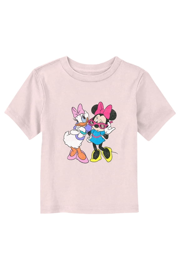 Toddler's Mickey & Friends Cool Daisy and Minnie Graphic Tee Light Pink 3T