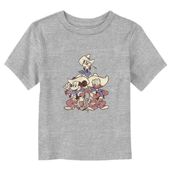 Toddler's Mickey & Friends Cowboy Trio  Graphic Tee Athletic Heather 4T