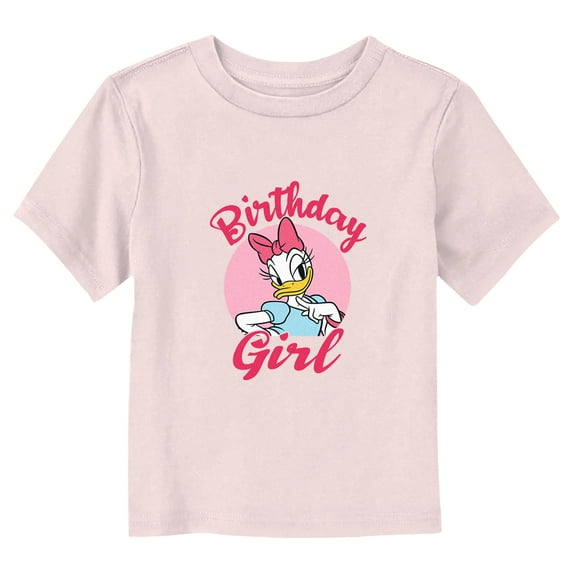 Toddler's Mickey & Friends Daisy Duck Birthday Girl Graphic Tee Light Pink 2T