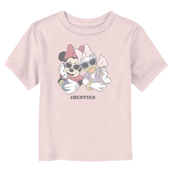 Toddler's Mickey & Friends Daisy and Minnie Hashtag Besties Graphic Tee Light Pink 2T