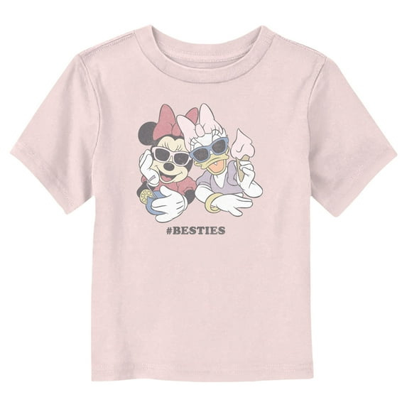 Toddler's Mickey & Friends Daisy and Minnie Hashtag Besties Graphic Tee Light Pink 5T