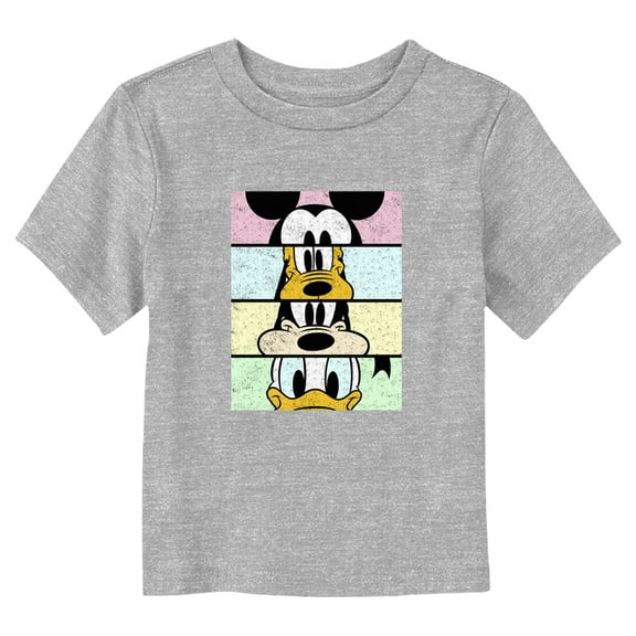 Toddler's Mickey & Friends Distressed Character Eyes  Graphic Tee Athletic Heather 3T