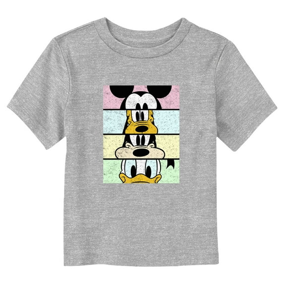 Toddler's Mickey & Friends Distressed Character Eyes Graphic Tee Athletic Heather 4T