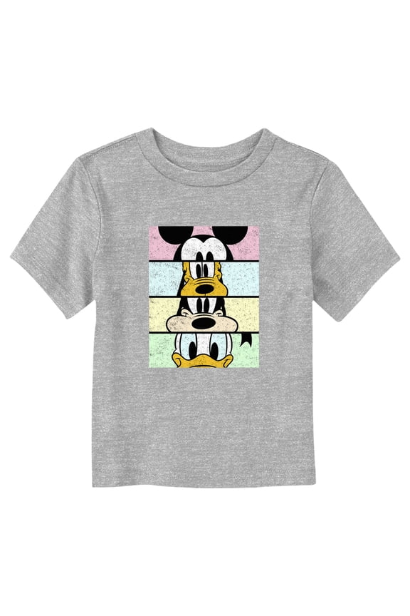 Toddler's Mickey & Friends Distressed Character Eyes Graphic Tee Athletic Heather 4T