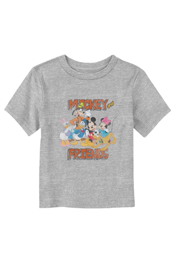 Toddler's Mickey & Friends Distressed Classic Group Graphic Tee Athletic Heather 2T