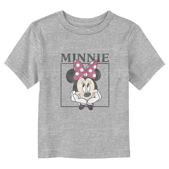 Toddler's Mickey & Friends Distressed Cute Minnie Portrait Graphic Tee Athletic Heather 3T