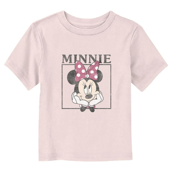 Toddler's Mickey & Friends Distressed Cute Minnie Portrait Graphic Tee Light Pink 5T