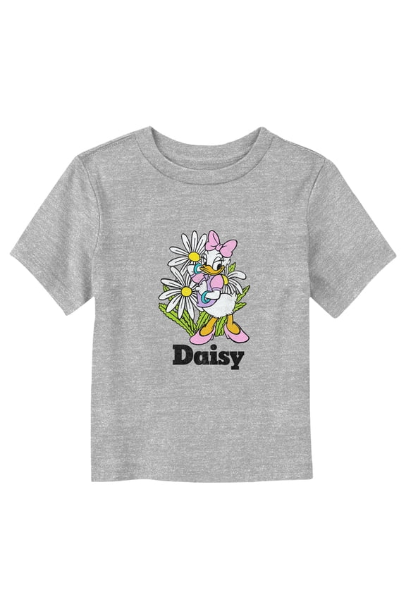 Toddler's Mickey & Friends Distressed Daisy and Flowers Graphic Tee Athletic Heather 2T