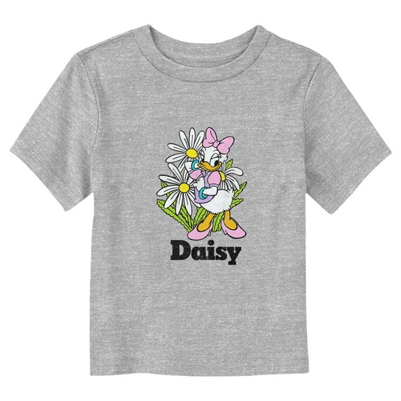 Toddler's Mickey & Friends Distressed Daisy and Flowers  Graphic Tee Athletic Heather 3T