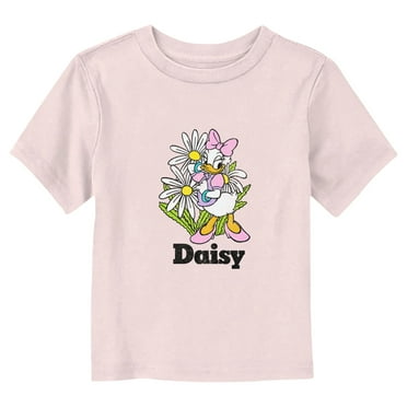 Toddler's Mickey & Friends Distressed Daisy and Flowers  Graphic Tee Light Pink 4T