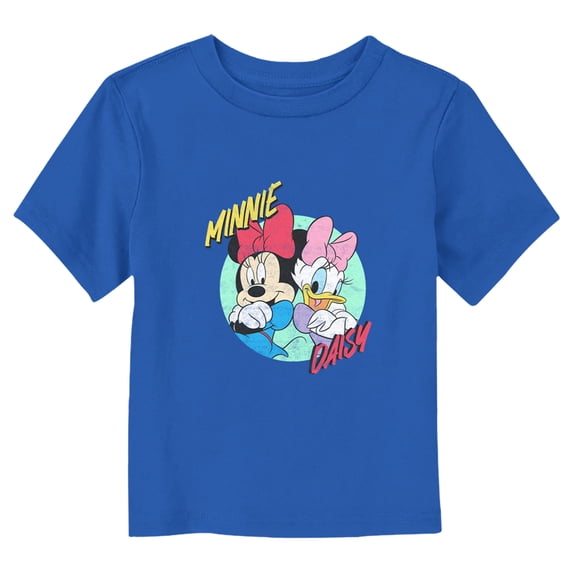 Toddler's Mickey & Friends Distressed Daisy and Minnie Graphic Tee Royal Blue 4T