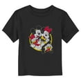 thumbnail image 1 of Toddler's Mickey & Friends Distressed Friend Group Circle  Graphic Tee Black 3T, 1 of 3