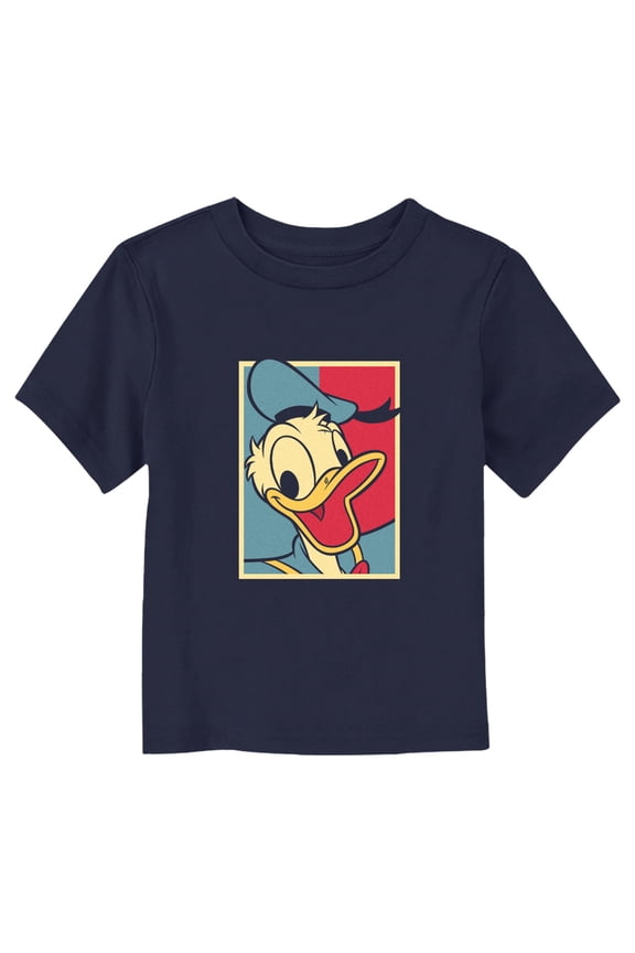 Toddler's Mickey & Friends Donald Duck Duotone Portrait  Graphic Tee Navy Blue 4T