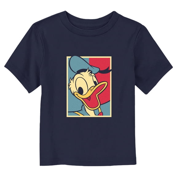 Toddler's Mickey & Friends Donald Duck Duotone Portrait  Graphic Tee Navy Blue 5T