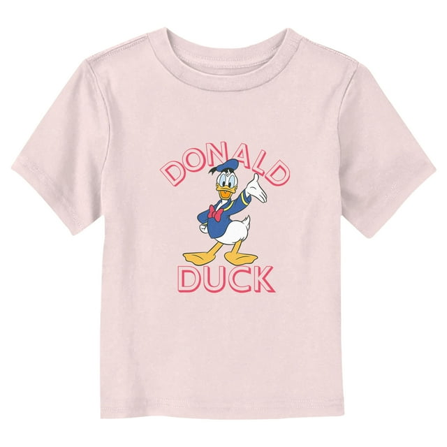 Toddler's Mickey & Friends Donald Duck Wave Pose  Graphic Tee Light Pink 3T