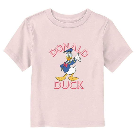 Toddler's Mickey & Friends Donald Duck Wave Pose  Graphic Tee Light Pink 4T