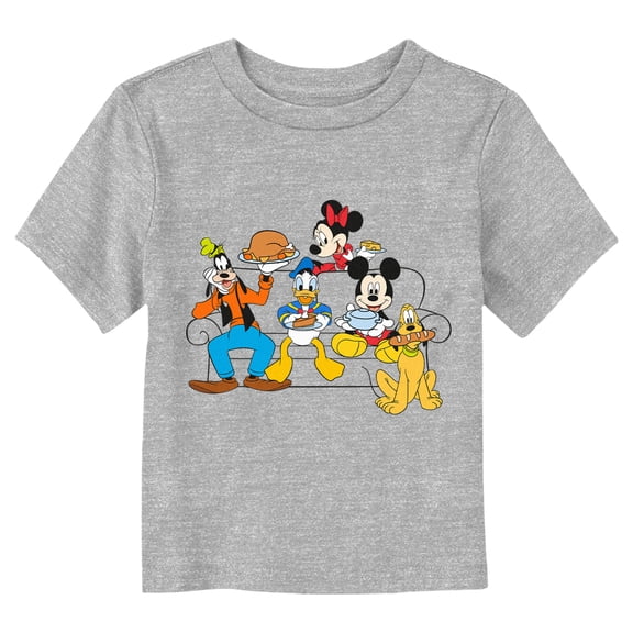Toddler's Mickey & Friends Friendsgiving Celebration Portrait Graphic Tee Athletic Heather 2T