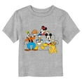 thumbnail image 1 of Toddler's Mickey & Friends Friendsgiving Celebration Portrait Graphic Tee Athletic Heather 4T, 1 of 3