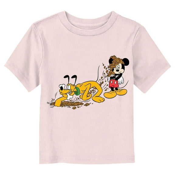 Toddler's Mickey & Friends Goofy Digging  Graphic Tee Light Pink 4T