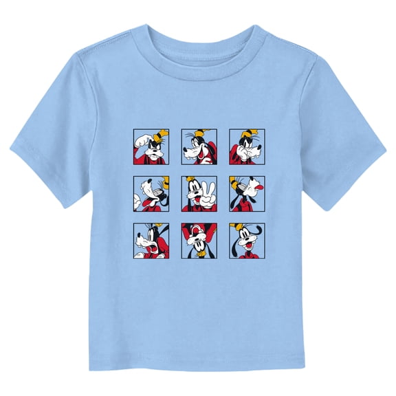 Toddler's Mickey & Friends Goofy Face Expressions  Graphic Tee Light Blue 3T