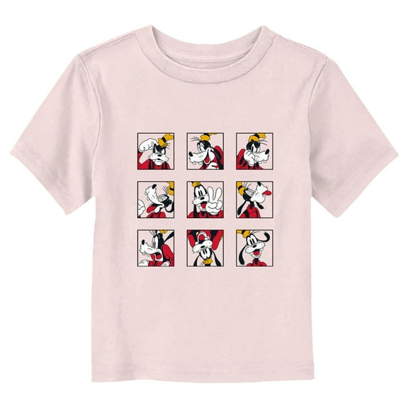 Toddler's Mickey & Friends Goofy Face Expressions  Graphic Tee Light Pink 4T