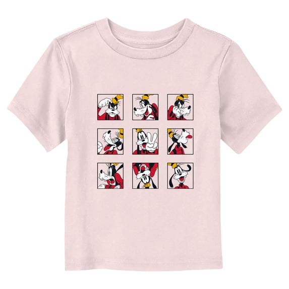 Toddler's Mickey & Friends Goofy Face Expressions Graphic Tee Light Pink 5T