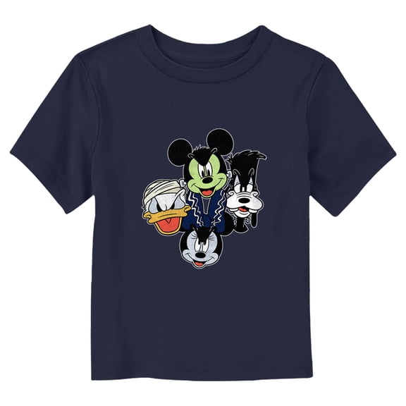 Toddler's Mickey & Friends Halloween Iconic Monsters Graphic Tee Navy Blue 2T