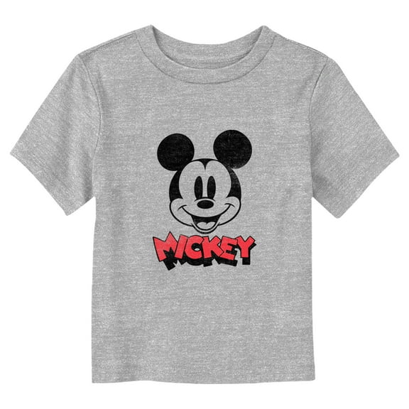 Toddler's Mickey & Friends Headshot Retro Logo  Graphic Tee Athletic Heather 4T