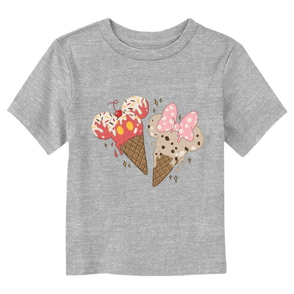 Toddler's Mickey & Friends Ice Cream Cone Couple  Graphic Tee Athletic Heather 2T
