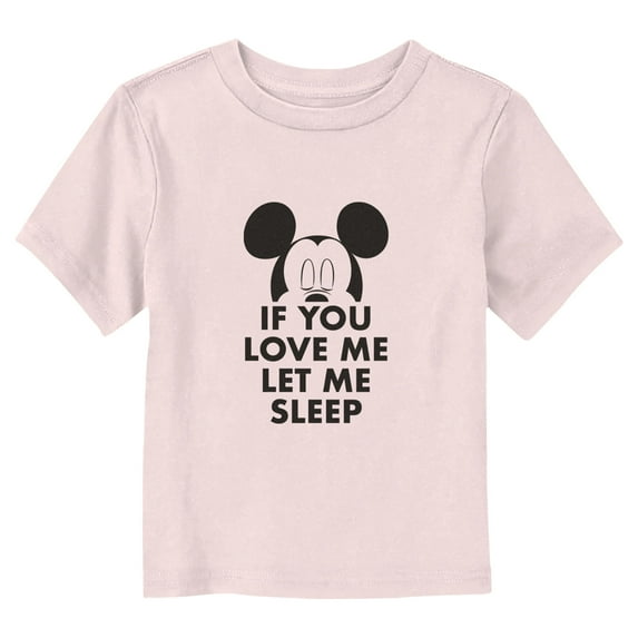 Toddler's Mickey & Friends If You Love Me Let Me Sleep Quote Graphic Tee Light Pink 3T