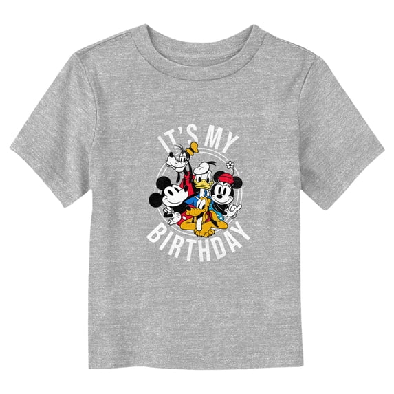 Toddler's Mickey & Friends It's My Birthday Graphic Tee Athletic Heather 4T