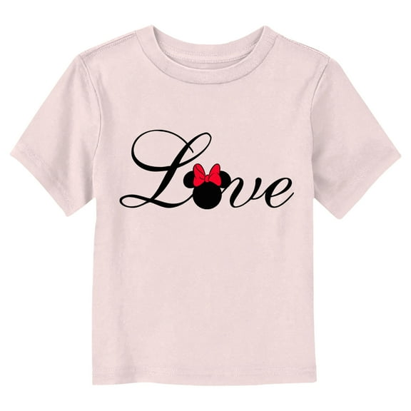 Toddler's Mickey & Friends Love Minnie Silhouette  Graphic Tee Light Pink 5T