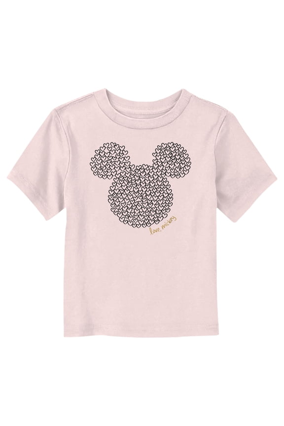 Toddler's Mickey & Friends Love Mousey Logo Graphic Tee Light Pink 5T