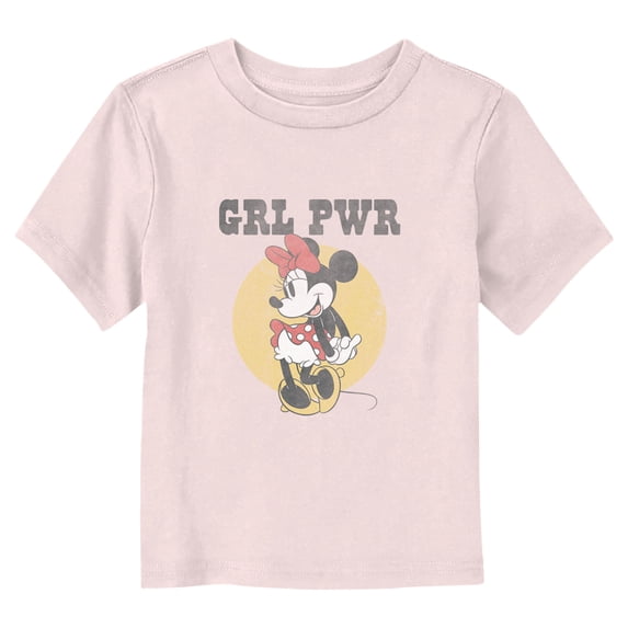 Toddler's Mickey & Friends Minnie Girl Power Graphic Tee Light Pink 2T