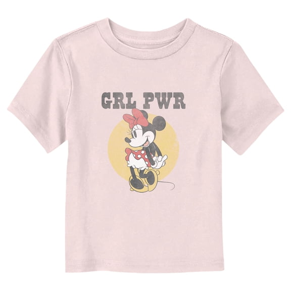 Toddler's Mickey & Friends Minnie Girl Power Graphic Tee Light Pink 5T